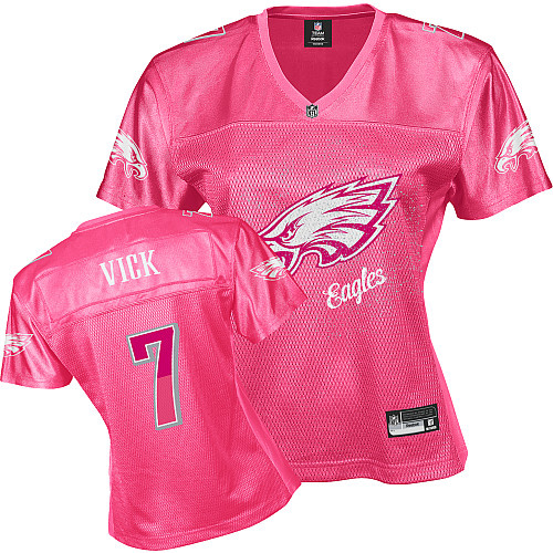 Eagles #7 Michael Vick Pink 2011 Women's Fem Fan Stitched NFL Jersey